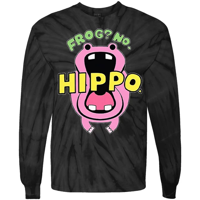 Frog No Hippo Funny Cute Crazy Frog Lover Tie-Dye Long Sleeve Shirt