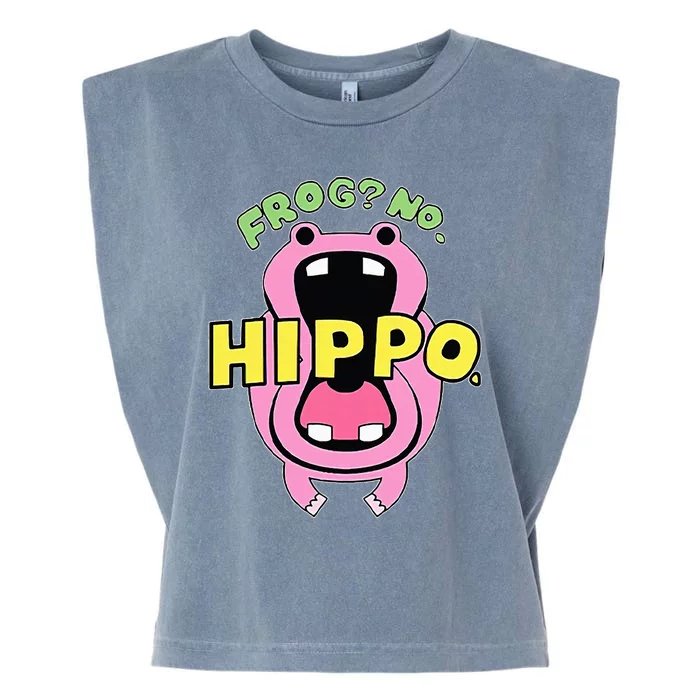 Frog No Hippo Funny Cute Crazy Frog Lover Garment-Dyed Women's Muscle Tee