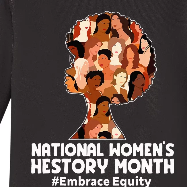 Feminist National History Month 2024 Embrace Equity Baby Long Sleeve Bodysuit