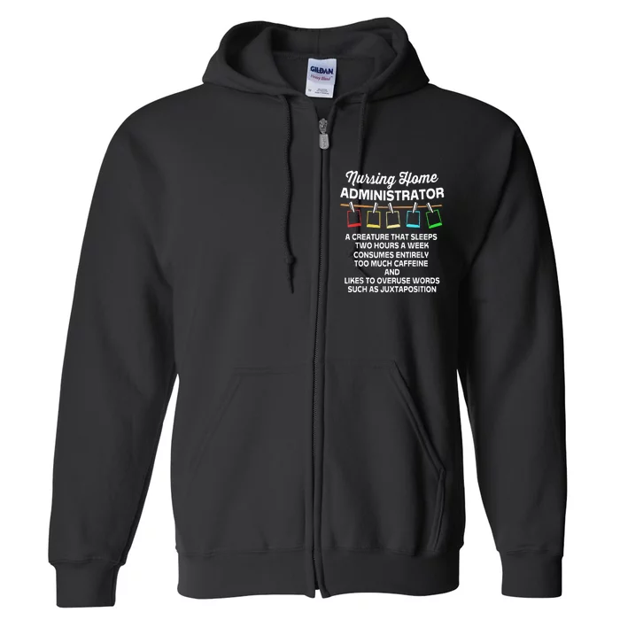 Funny Nursing Home Administrator Full Zip Hoodie