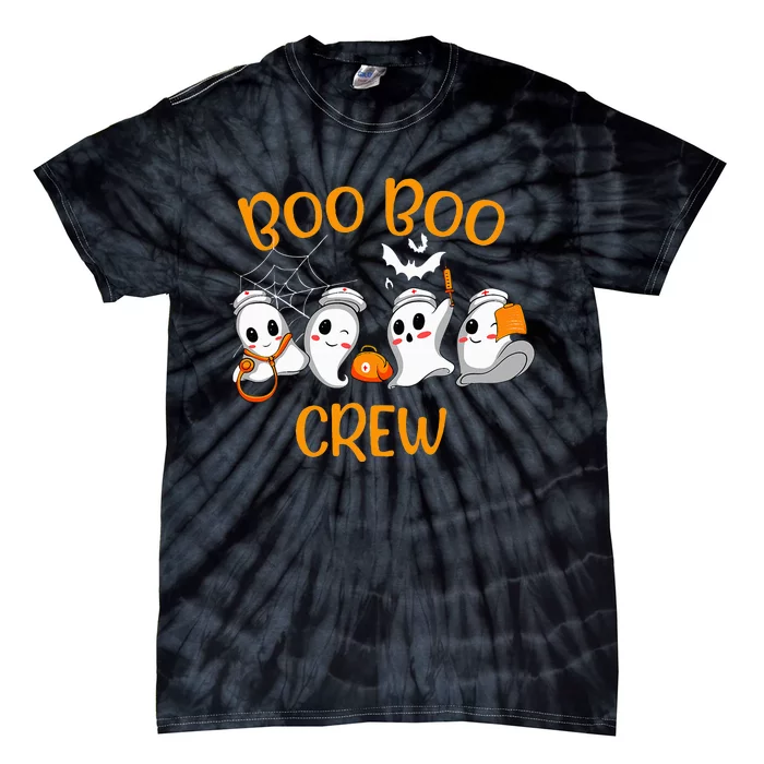 Funny Nurse Halloween Ghost Costume Boo Boo Crew Tie-Dye T-Shirt