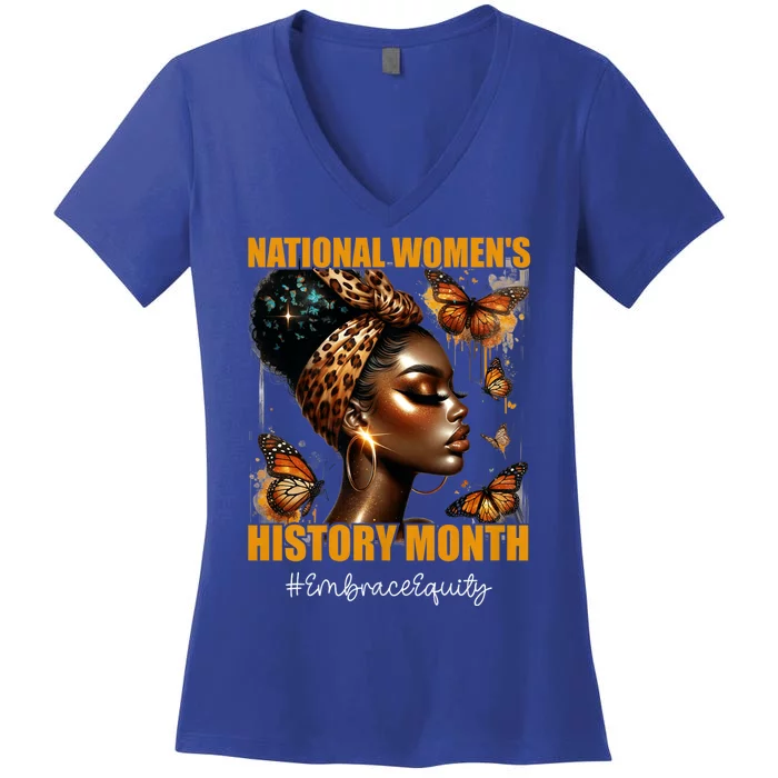 Feminist National History Month 2024 Embrace Equity Women's V-Neck T-Shirt