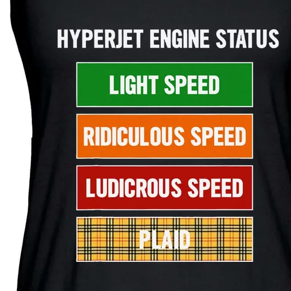 Funny Nerdy Hyperjet Engine Status Ludicrous Speed Plaid Ladies Essential Flowy Tank