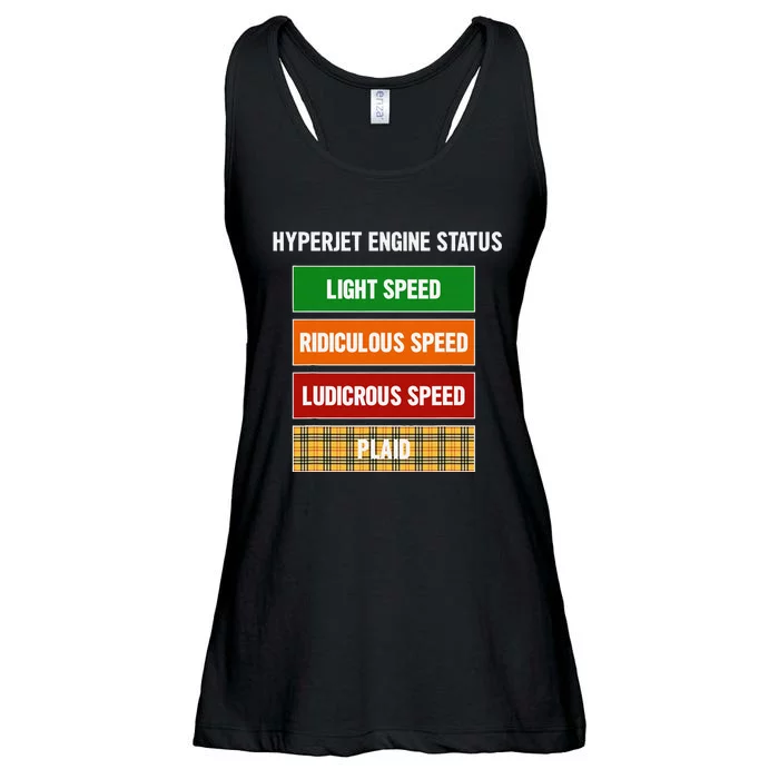 Funny Nerdy Hyperjet Engine Status Ludicrous Speed Plaid Ladies Essential Flowy Tank