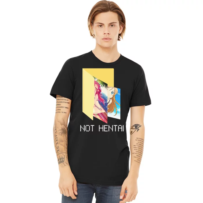 Funny Not Hentai Folder Graphic Cartoon Premium T-Shirt