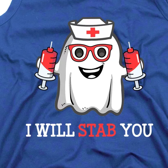 Funny Nurse Halloween I Will Stab You Costume Nurses Gift Tank Top