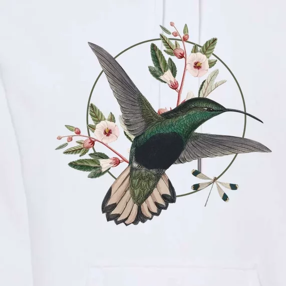 Floral Nature Hummingbird Premium Hoodie