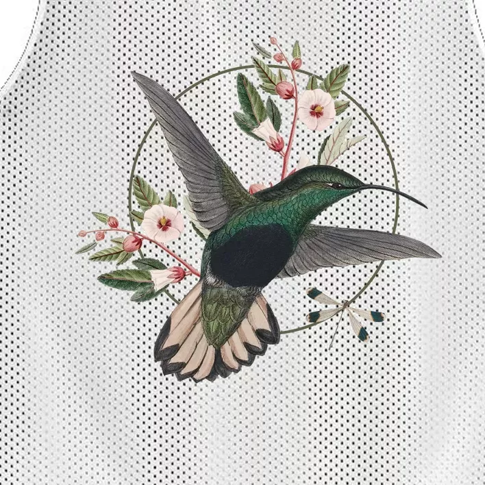 Floral Nature Hummingbird Mesh Reversible Basketball Jersey Tank