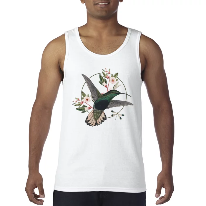 Floral Nature Hummingbird Tank Top