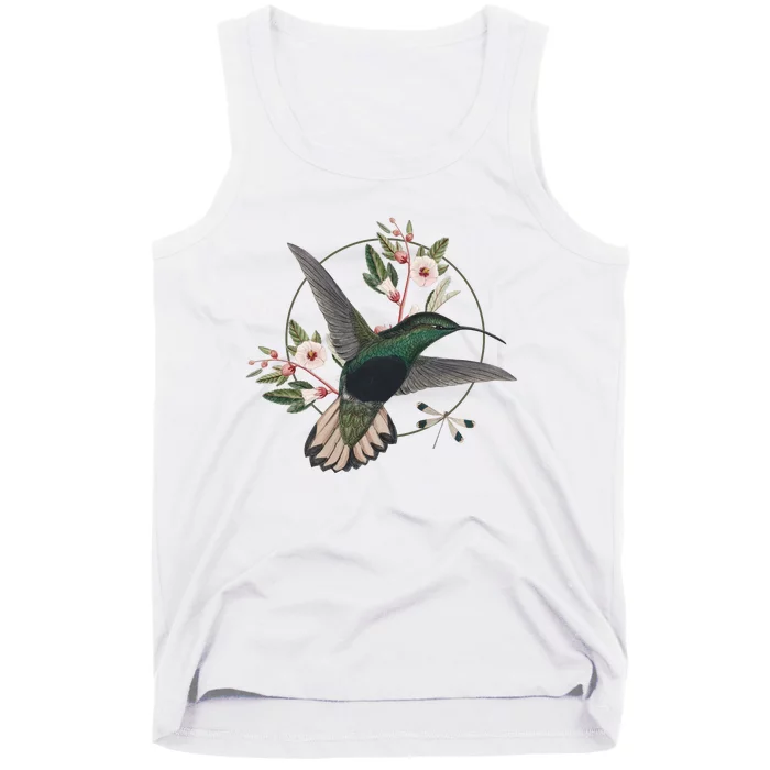 Floral Nature Hummingbird Tank Top