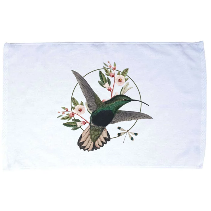 Floral Nature Hummingbird Microfiber Hand Towel