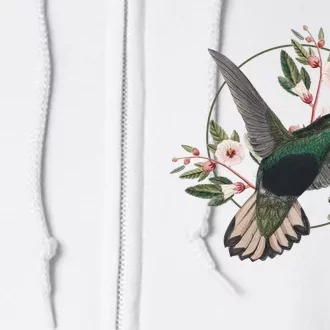 Floral Nature Hummingbird Full Zip Hoodie