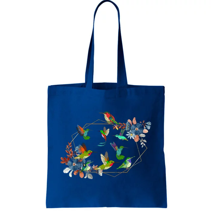 Floral Nature Hummingbird Lover Vintage Flowers Hummingbird Gift Tote Bag