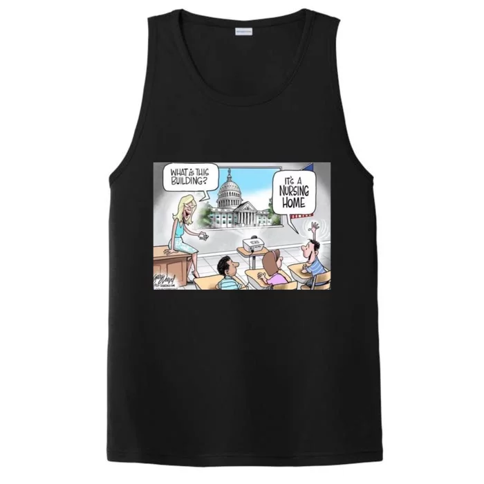 Funny Nursing Home White House Meme Performance Tank