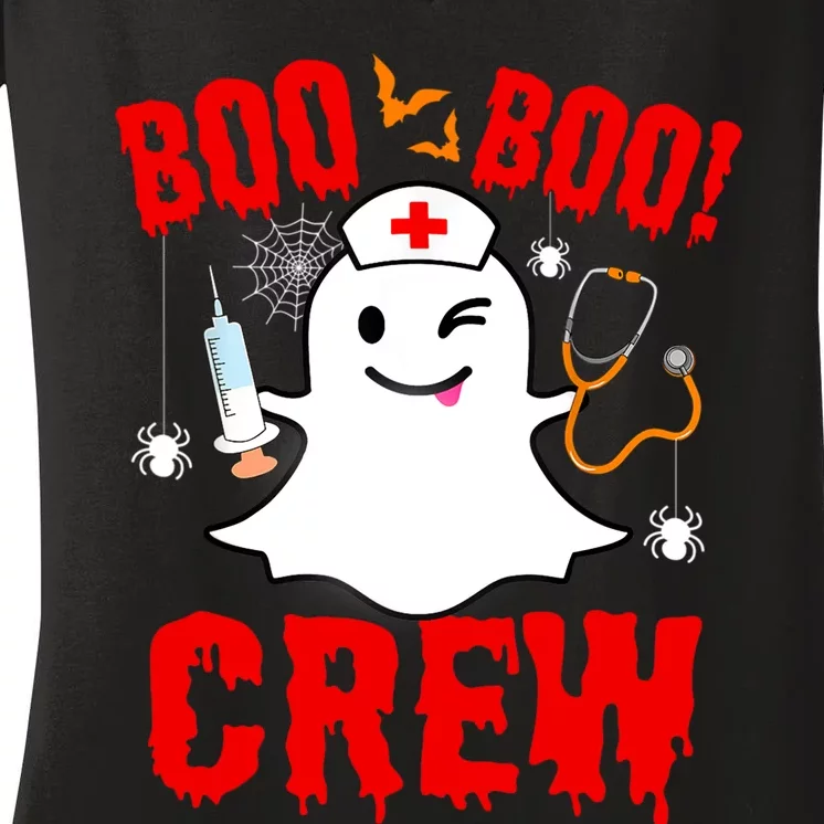 Funny Nurse Halloween Ghost Costume Women's V-Neck T-Shirt