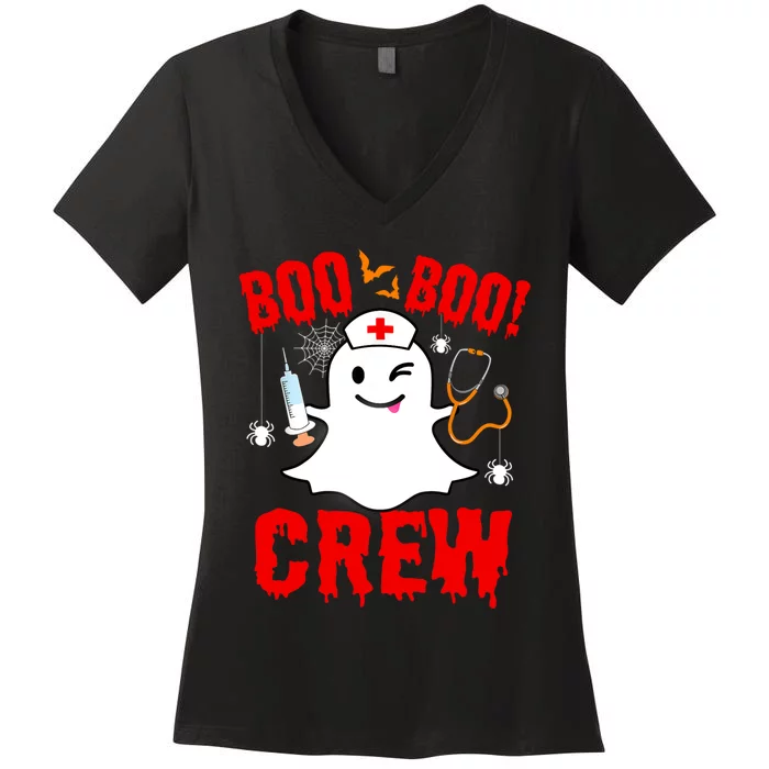 Funny Nurse Halloween Ghost Costume Women's V-Neck T-Shirt