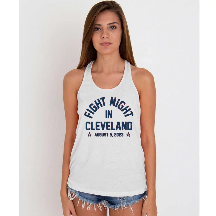 Fight Night In Cleveland Women's Knotted Racerback Tank