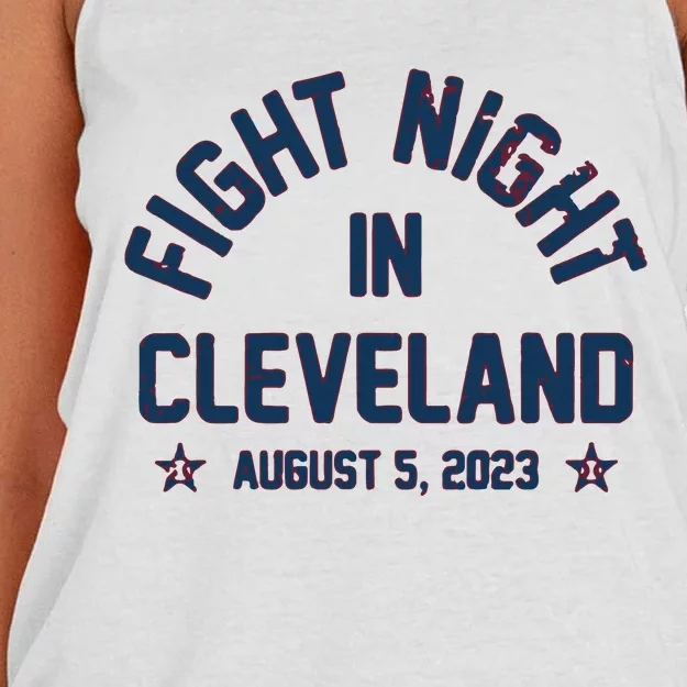 Fight Night In Cleveland Women's Knotted Racerback Tank