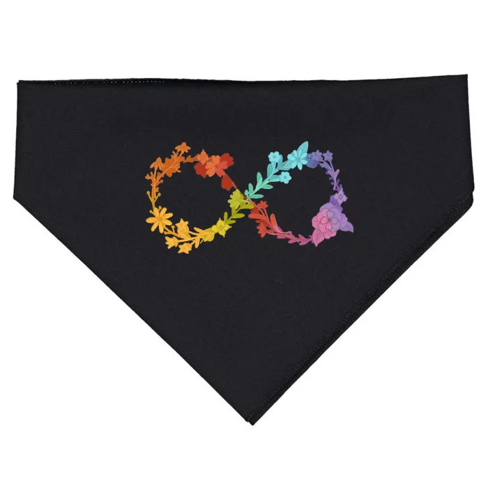 Floral Neurodiversity Infinity Symbol Autism Awareness USA-Made Doggie Bandana