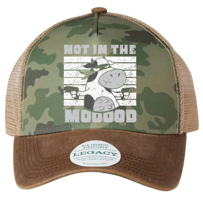 funny Not In The Mooood Cow Cows Farm Legacy Tie Dye Trucker Hat