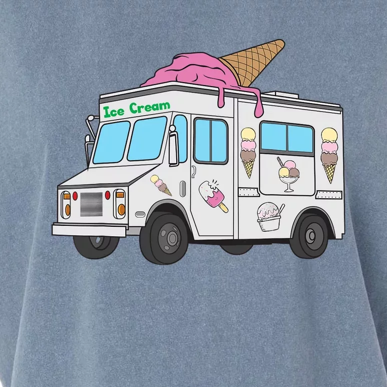 Funny Nostalgic Ice Cream Truck Summer Adventure Lover Garment-Dyed Women's Muscle Tee