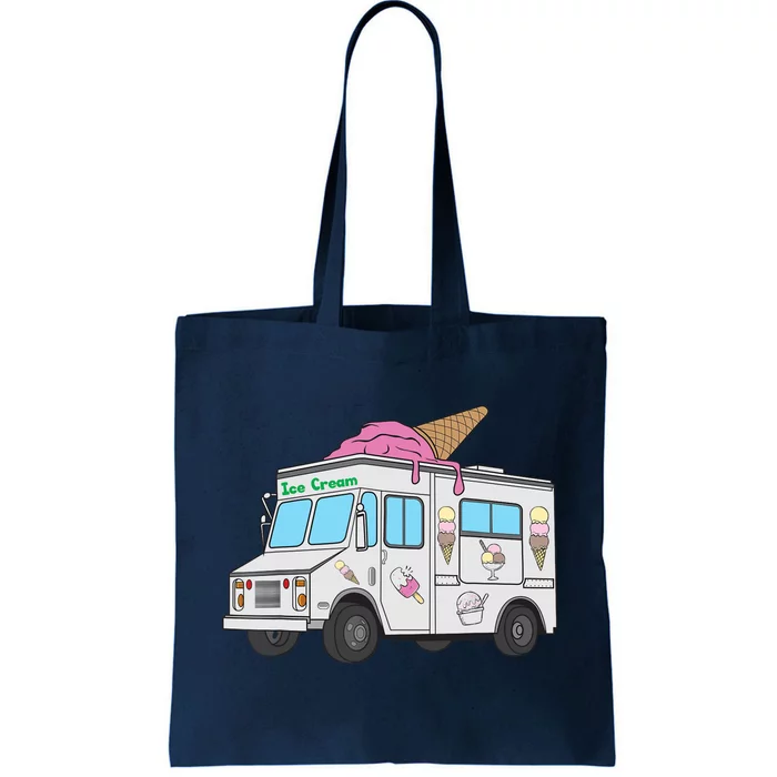 Funny Nostalgic Ice Cream Truck Summer Adventure Lover Tote Bag