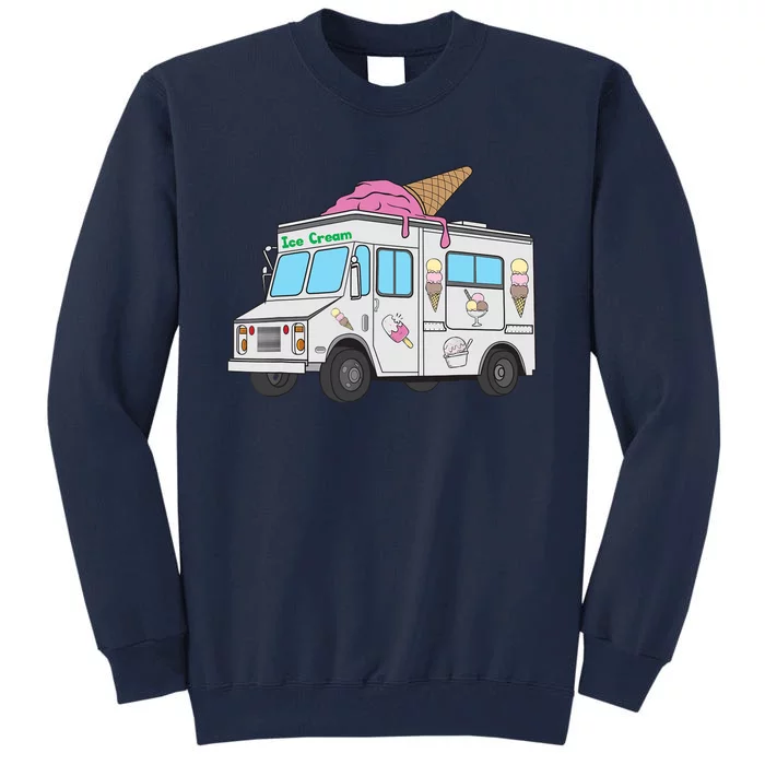 Funny Nostalgic Ice Cream Truck Summer Adventure Lover Tall Sweatshirt