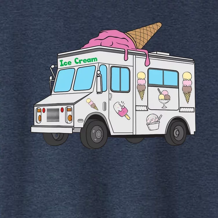 Funny Nostalgic Ice Cream Truck Summer Adventure Lover Women's Crop Top Tee