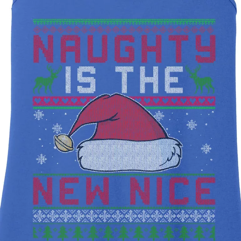 Funny Naughty Is The New Nice Christmas SantaS Hat Funny Gift Cool Gift Ladies Essential Tank