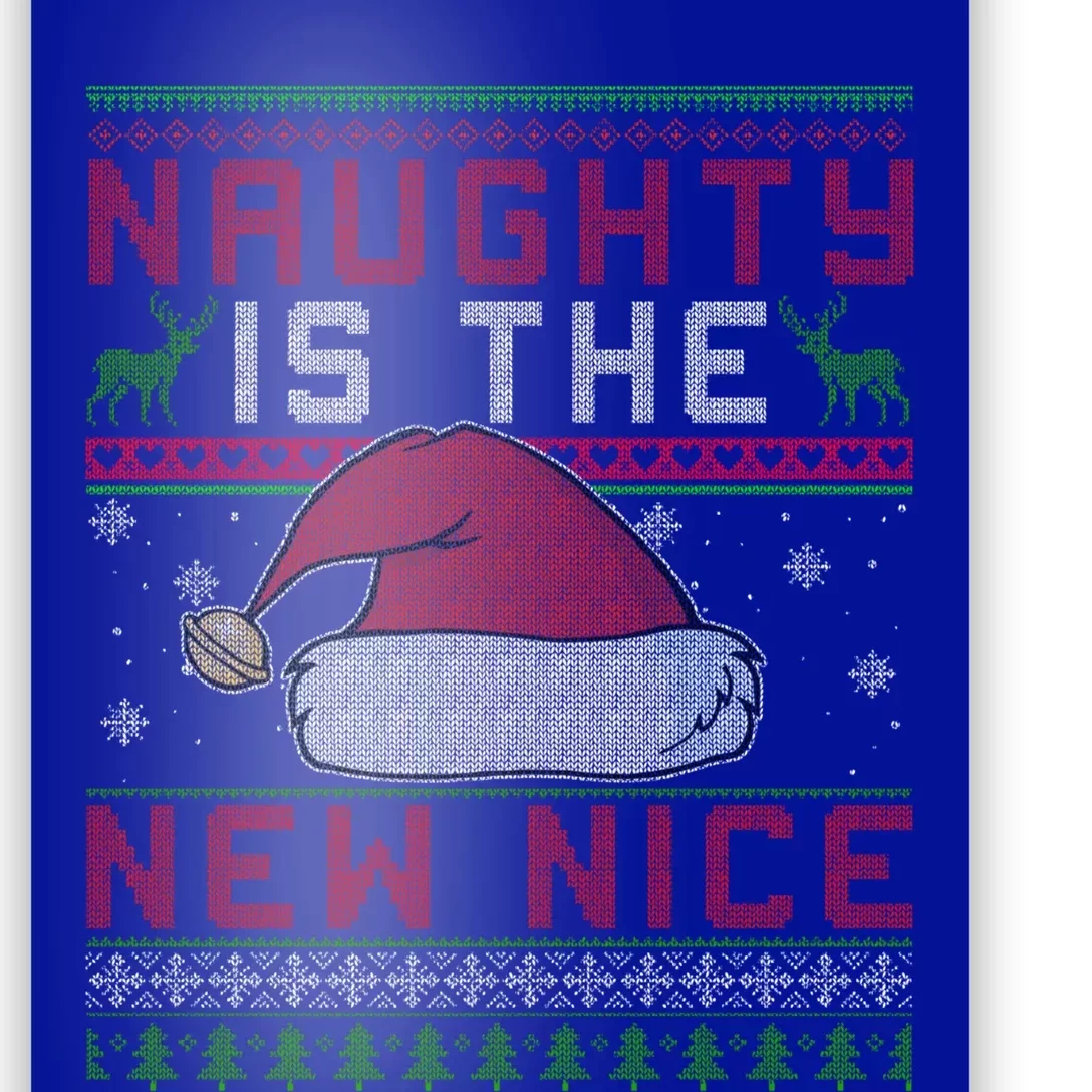 Funny Naughty Is The New Nice Christmas SantaS Hat Funny Gift Cool Gift Poster