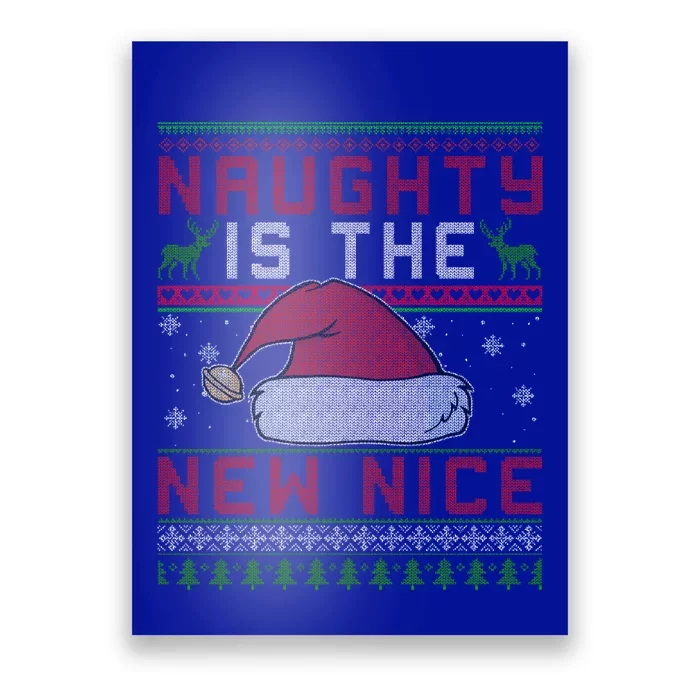 Funny Naughty Is The New Nice Christmas SantaS Hat Funny Gift Cool Gift Poster