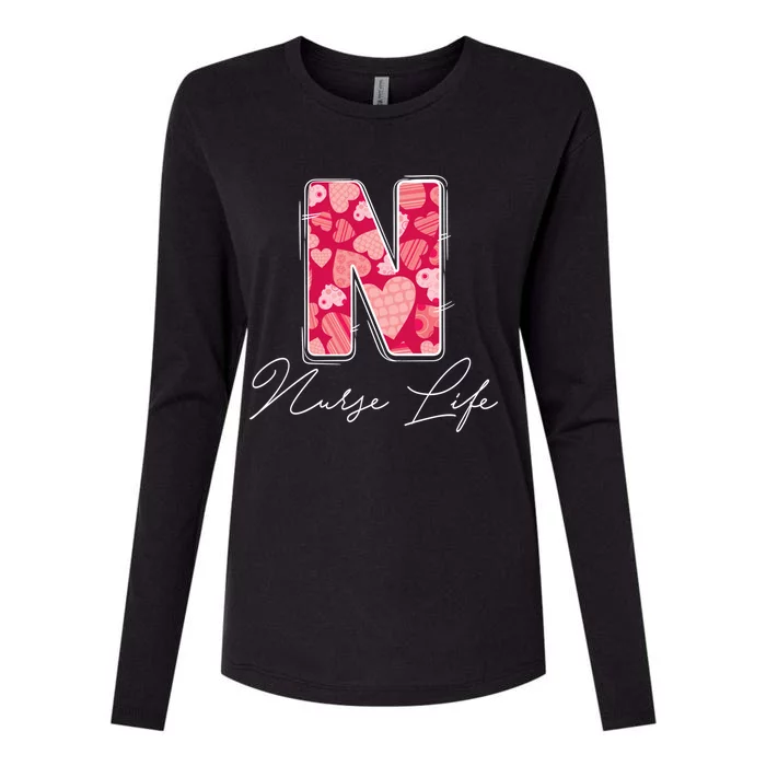 Funny N Is For Nurse Life Nursing Student Valentines Day Cool Gift Womens Cotton Relaxed Long Sleeve T-Shirt