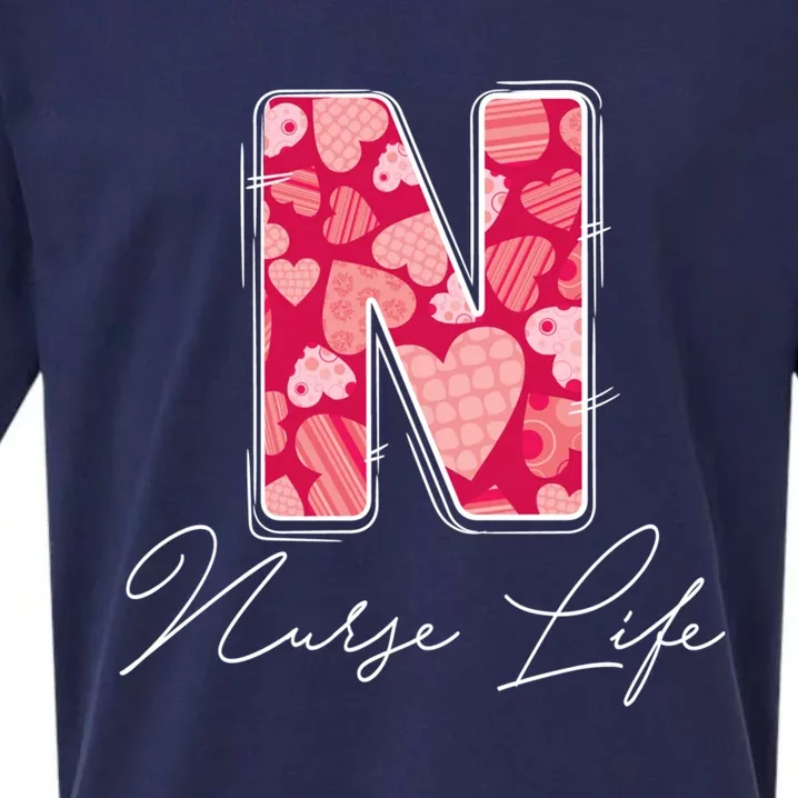 Funny N Is For Nurse Life Nursing Student Valentines Day Cool Gift Sueded Cloud Jersey T-Shirt