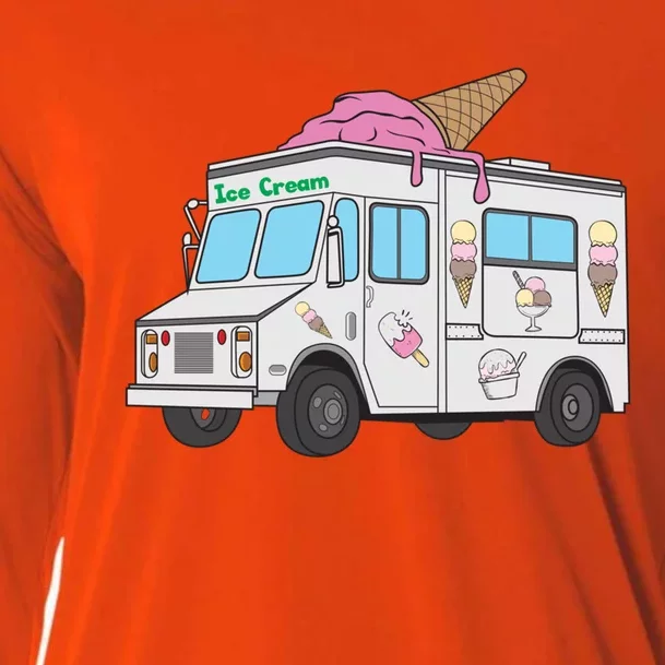 Funny Nostalgic Ice Cream Truck Summer Adventure Lover Meaningful Gift Cooling Performance Long Sleeve Crew