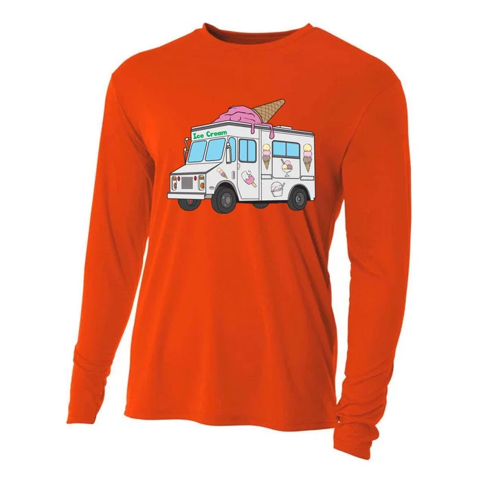 Funny Nostalgic Ice Cream Truck Summer Adventure Lover Meaningful Gift Cooling Performance Long Sleeve Crew