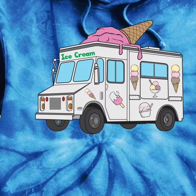 Funny Nostalgic Ice Cream Truck Summer Adventure Lover Meaningful Gift Tie Dye Hoodie