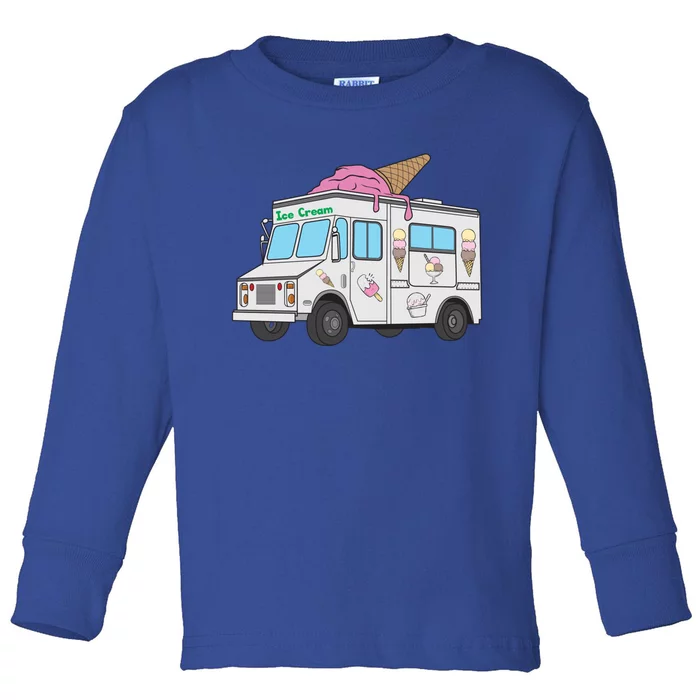 Funny Nostalgic Ice Cream Truck Summer Adventure Lover Meaningful Gift Toddler Long Sleeve Shirt