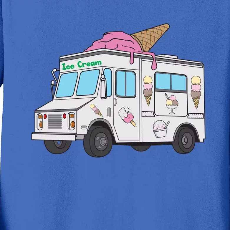 Funny Nostalgic Ice Cream Truck Summer Adventure Lover Meaningful Gift Kids Long Sleeve Shirt