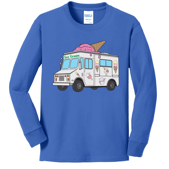 Funny Nostalgic Ice Cream Truck Summer Adventure Lover Meaningful Gift Kids Long Sleeve Shirt