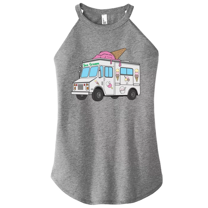 Funny Nostalgic Ice Cream Truck Summer Adventure Lover Meaningful Gift Women’s Perfect Tri Rocker Tank