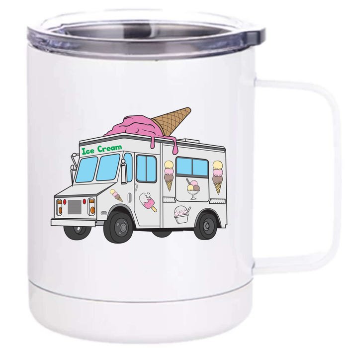 Funny Nostalgic Ice Cream Truck Summer Adventure Lover Meaningful Gift Front & Back 12oz Stainless Steel Tumbler Cup