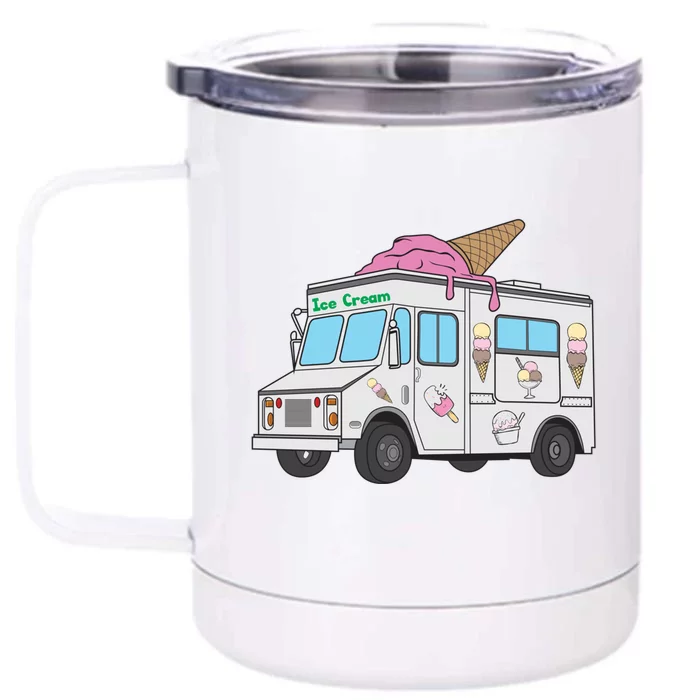 Funny Nostalgic Ice Cream Truck Summer Adventure Lover Meaningful Gift Front & Back 12oz Stainless Steel Tumbler Cup