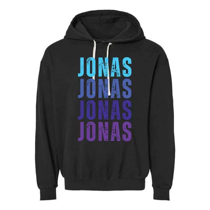 First Name Jonas I Love Jonas Garment-Dyed Fleece Hoodie