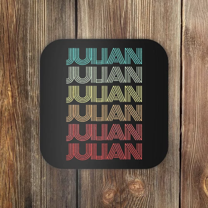 First Name JULIAN Boy Retro Personalized Girl Birthday Son Coaster