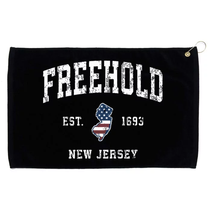 Freehold New Jersey Nj Vintage American Flag Sports Design Grommeted Golf Towel