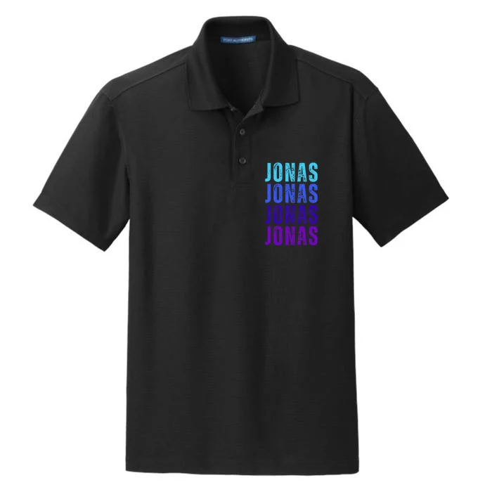 First Name Jonas I Love Jonas Dry Zone Grid Performance Polo