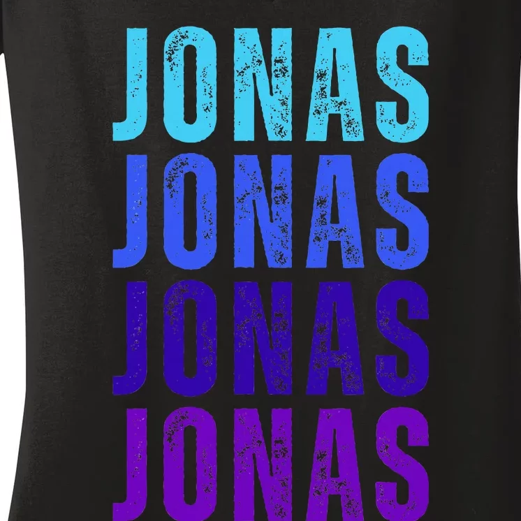 First Name Jonas I Love Jonas Women's V-Neck T-Shirt