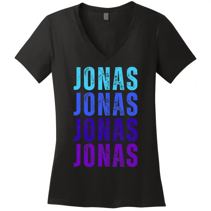 First Name Jonas I Love Jonas Women's V-Neck T-Shirt