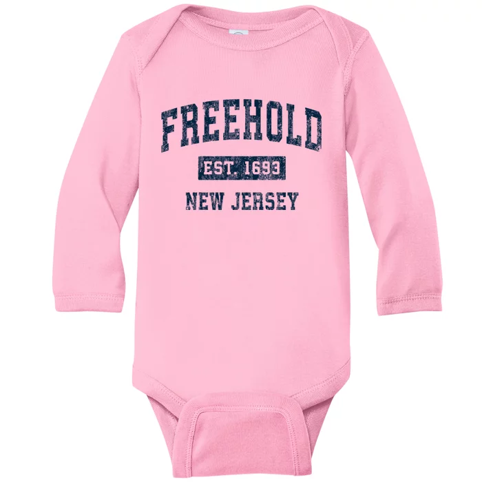 Freehold New Jersey Nj Vintage Sports Baby Long Sleeve Bodysuit