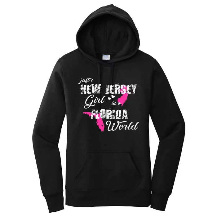 Funny New Jersey S Just A New Jersey Girl In A Florida Women's Pullover Hoodie